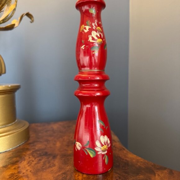 Vintage Zassenhaus Red Floral Pepper Mill - Picture 4 of 11